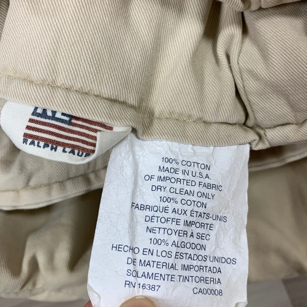 Ralph‎ Lauren Chino Comforter Twin Khaki Tan 90s USA Cotton Heavyweight Prep Bed
